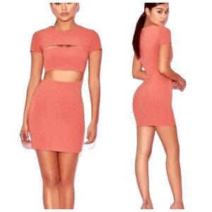 House of CB London Coral Cut-Out Bodycon Dress Size Small